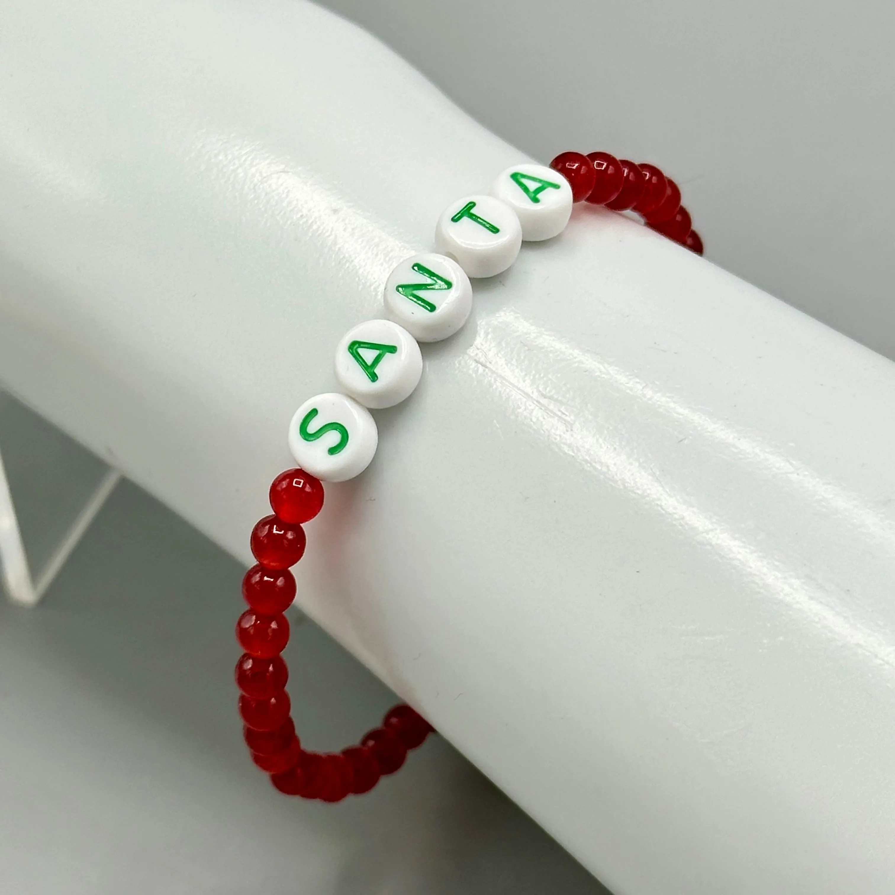 Christmas Santa Beaded Stretch Bracelet