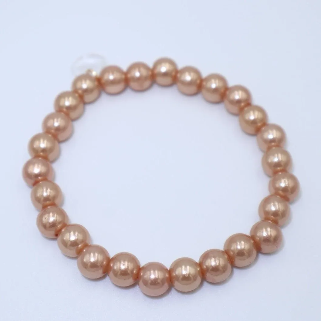 CORA ELASTIC BRACELET WITH PINK CLASSIC PEARLS