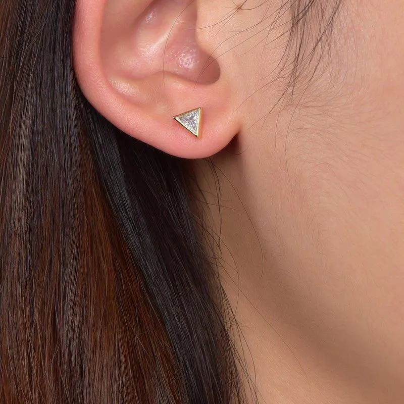 Cubic Zirconia Diamond Cones Stud Earrings