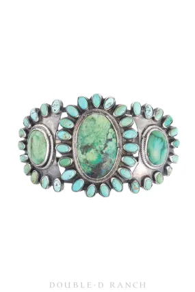 Cuff, Cluster, Turquoise, Fox Mine, Vintage ‘30s, 3594