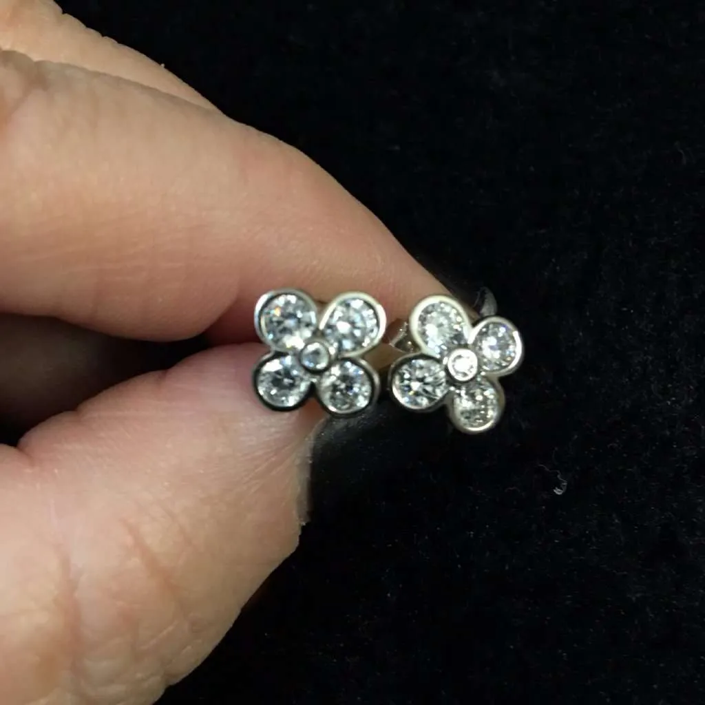 CZ Flower Earrings