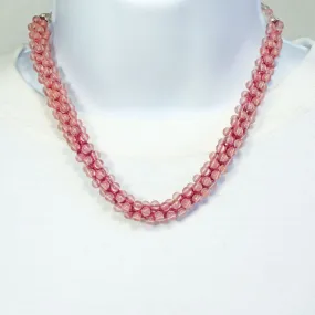 Danas, Pink Kumihimo Braided Bead Necklace