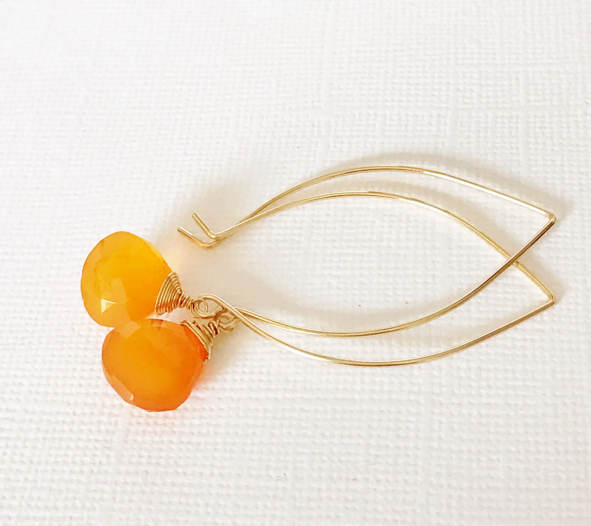 Earrings Kalena - carnelian (E316)