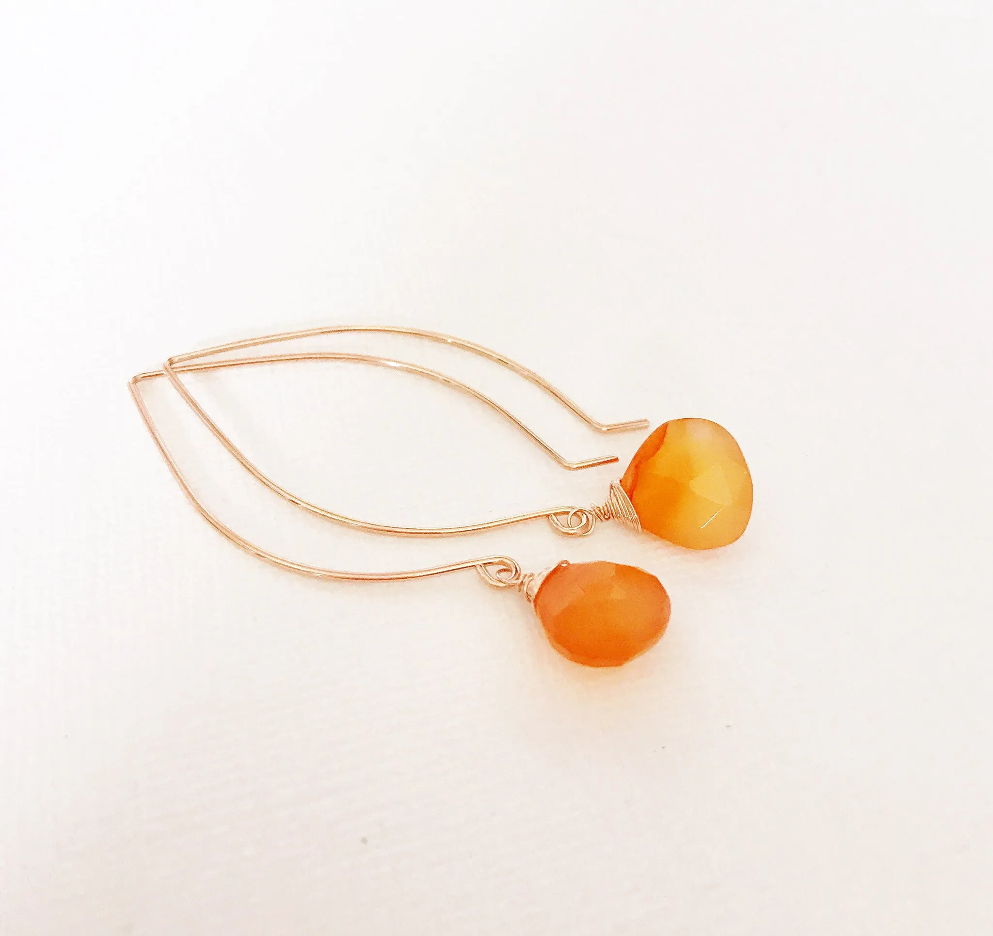 Earrings Kalena - carnelian (E316)