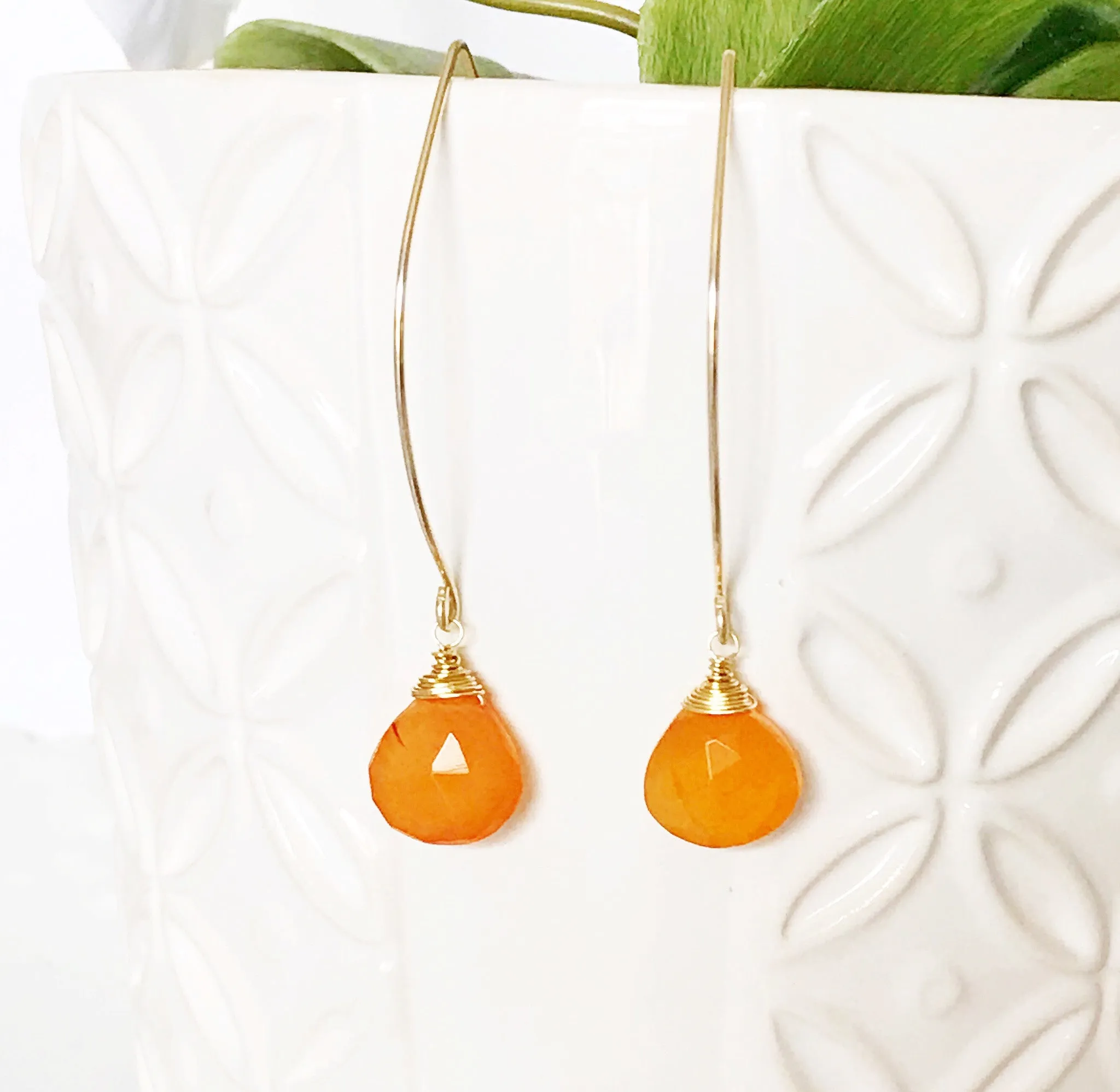 Earrings Kalena - carnelian (E316)