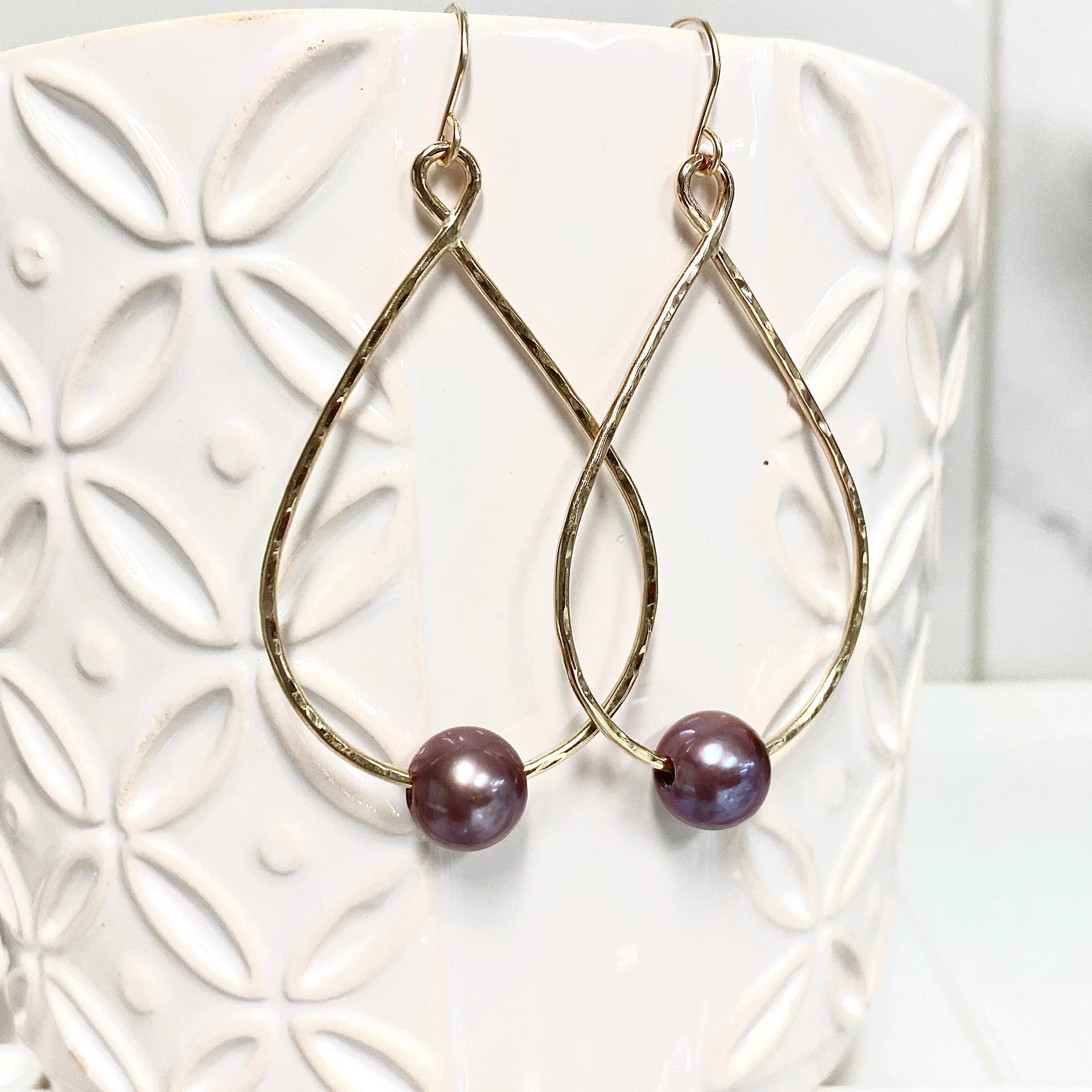 Earrings MOLLY - lavender Edison pearls (E576)