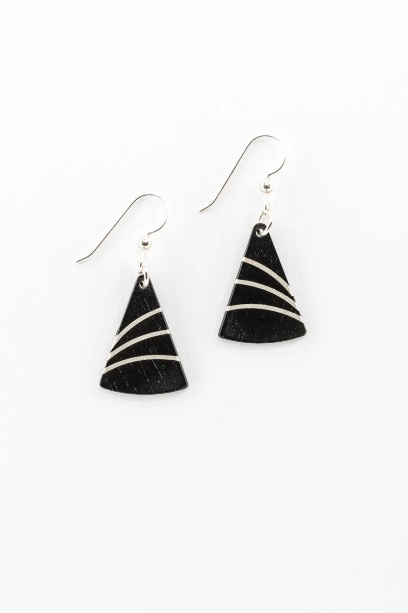 Earrings - Petite Silver Fans