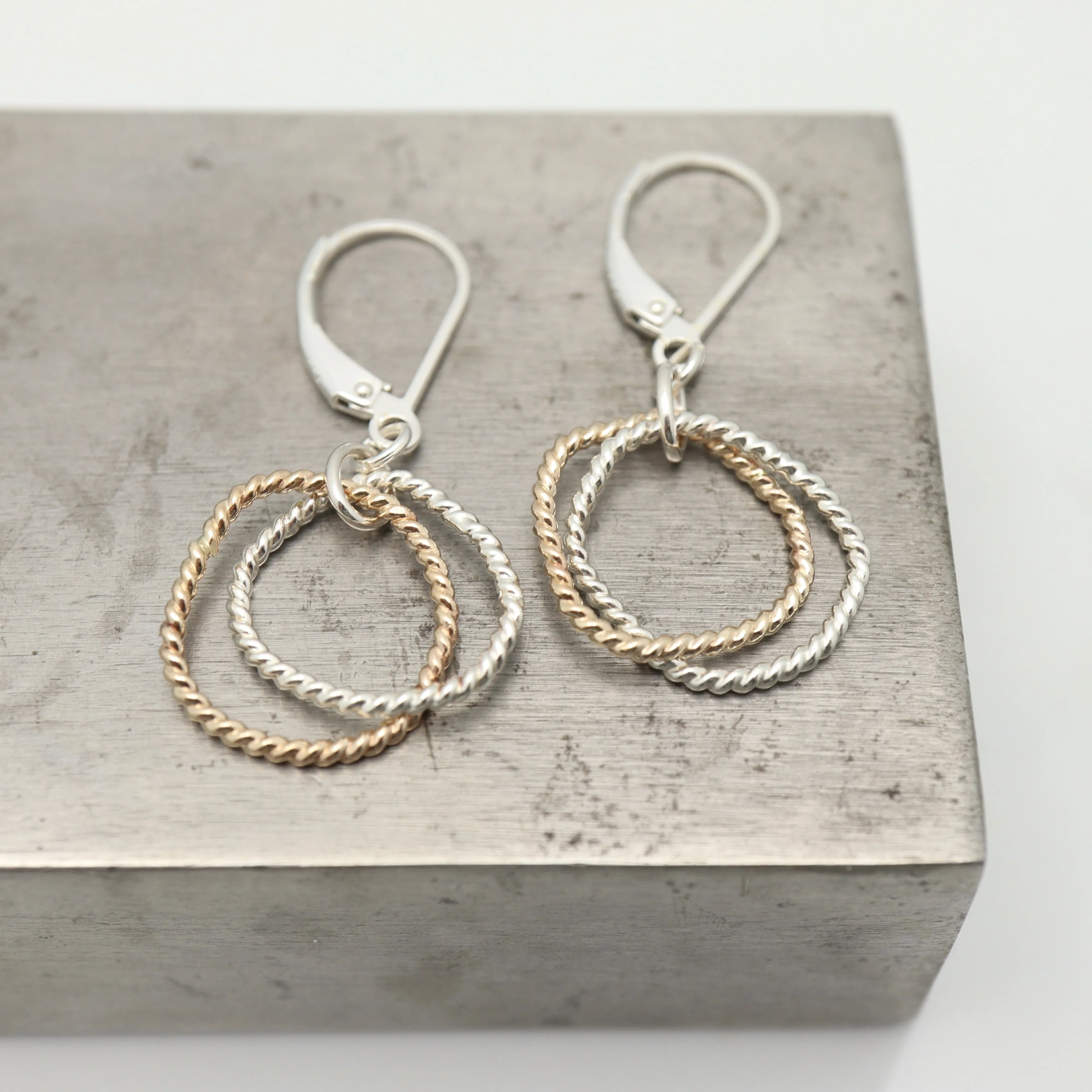 Entwined collection: Entwined Mixed Metal Freeform Hoop Earrings - Short