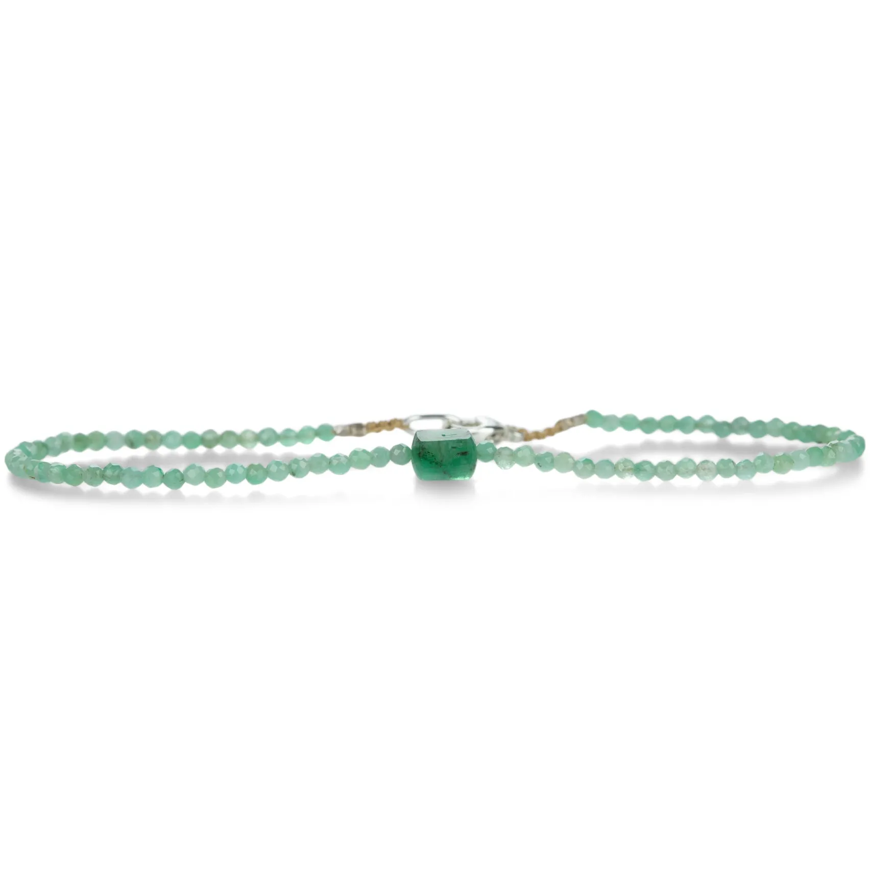 Faceted Emerald Beaded Bracelet