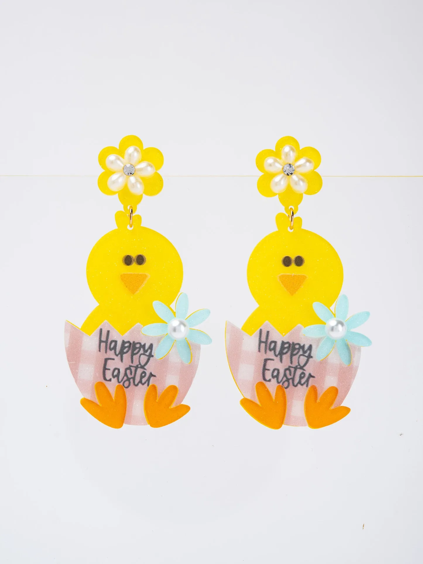 Faith Easter Floral Rabbit Beaded Sequin Earrings