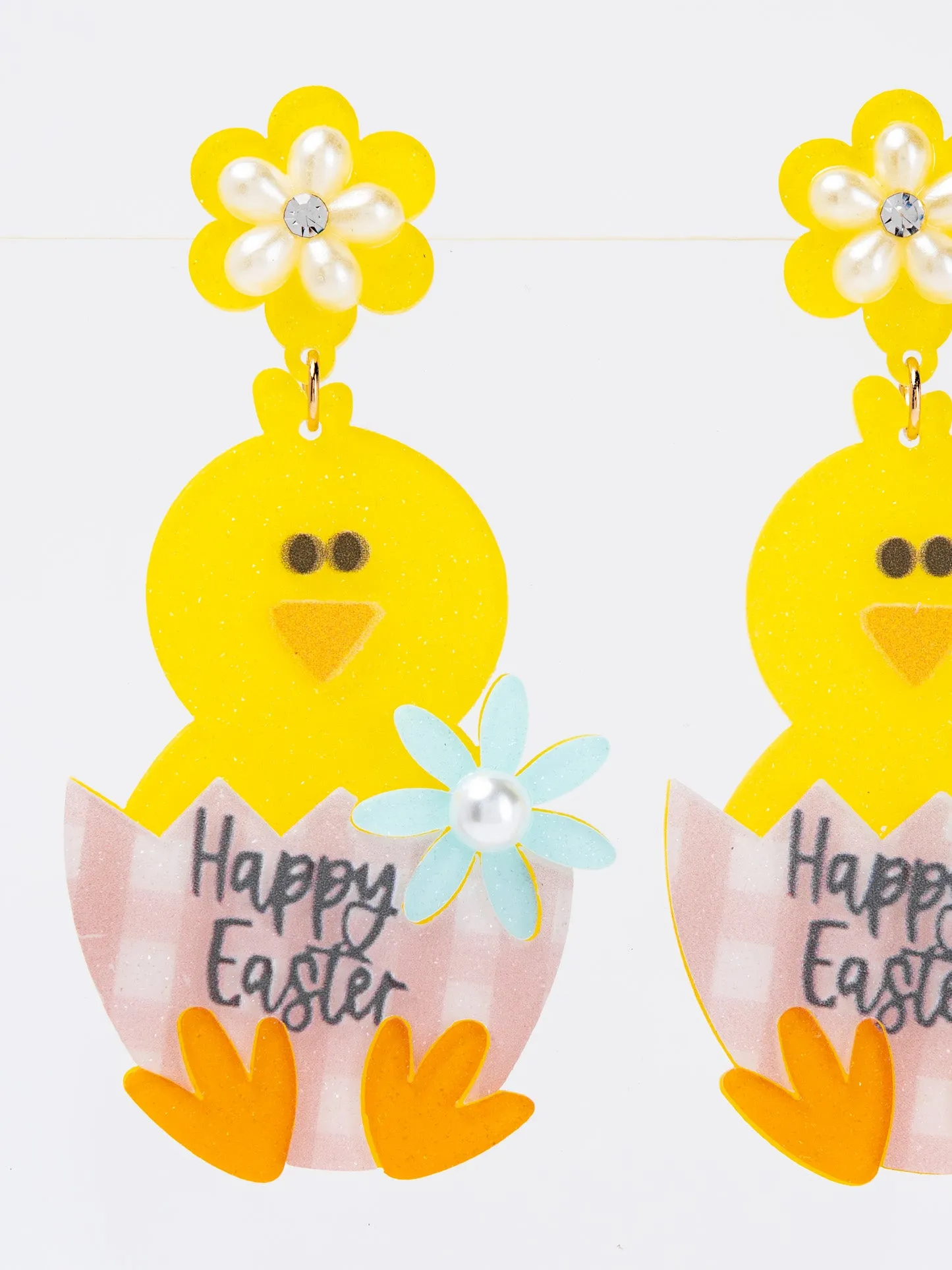 Faith Easter Floral Rabbit Beaded Sequin Earrings