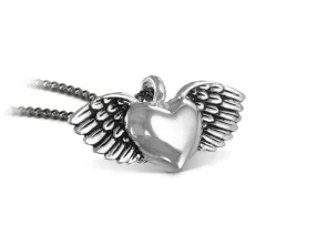 Flying Heart Necklace - Silver