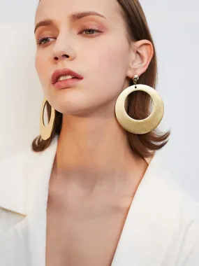 FN Large Ring Round Style Earstuds Earrings LOJS45