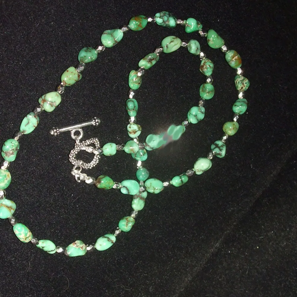 Gavra, Turquoise Stone Bead Single Strand Necklace