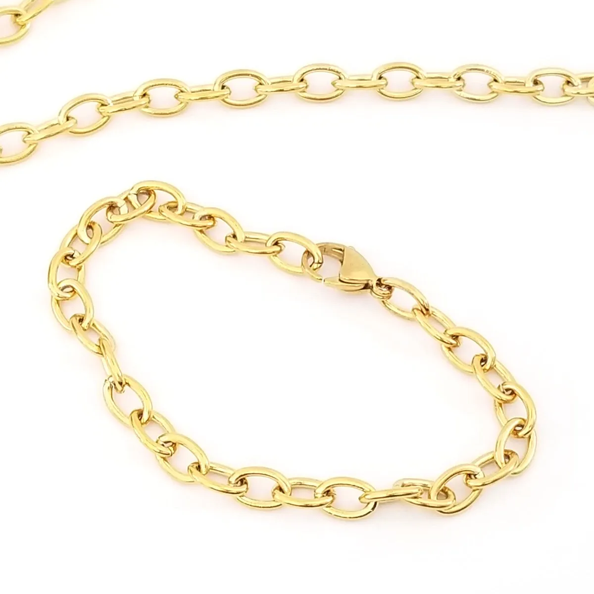 Gold Thick Stainless Steel Jewelry Chain, 10 Meters Bagged, Open Links, 9x6x1.5mm, #1932 G