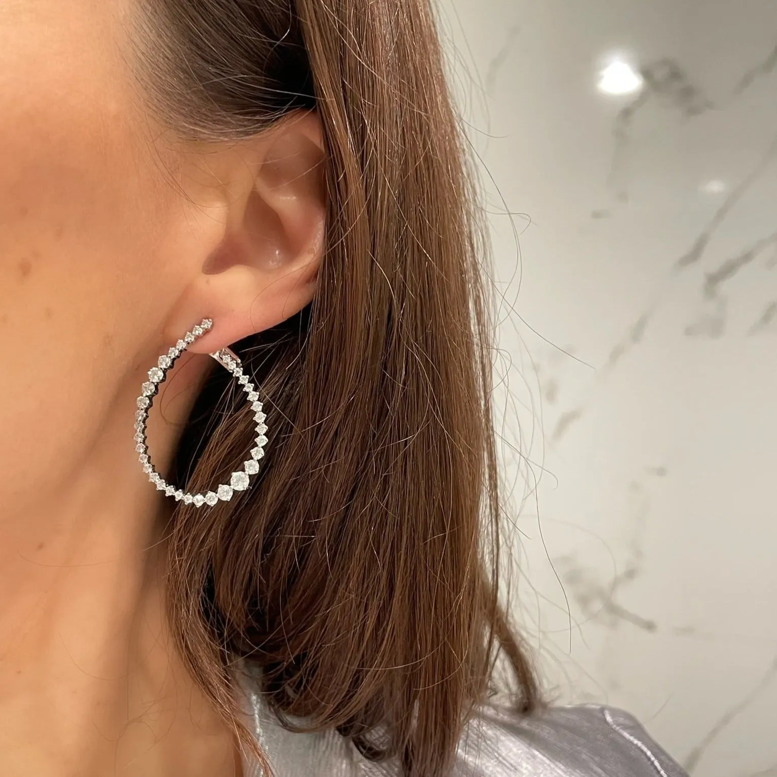 Graduated Diamond Statement Hoops