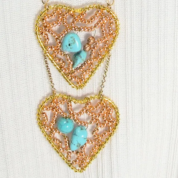 Halima Beaded Hearts Pendant