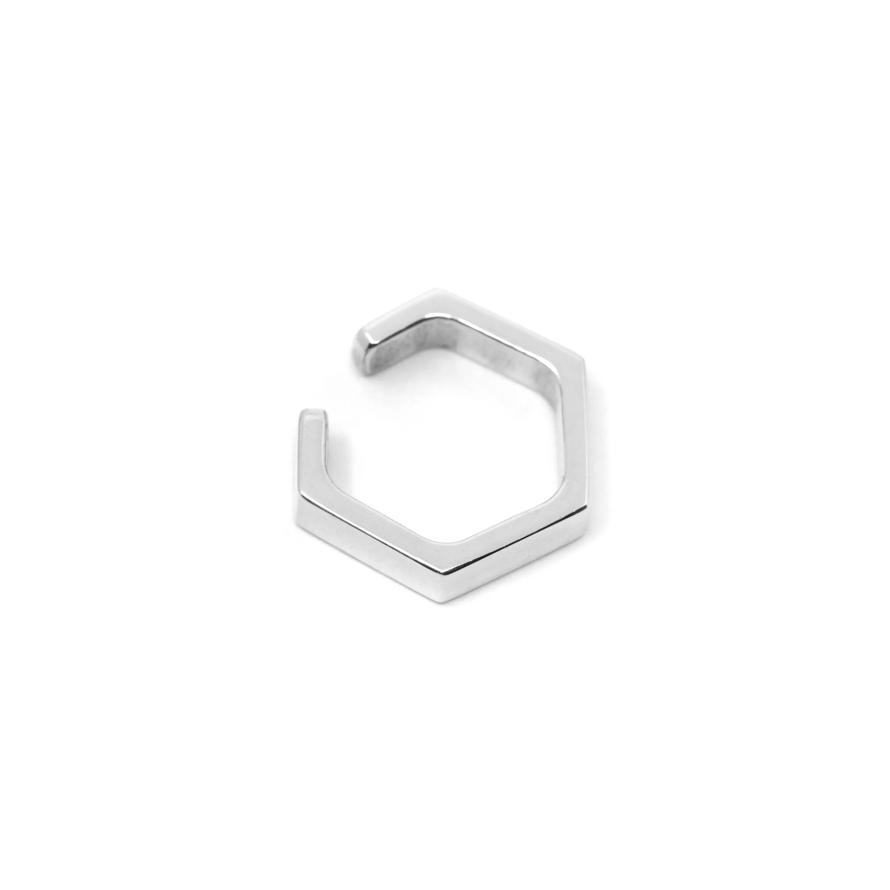 Hex Ear Cuff - Sterling Silver