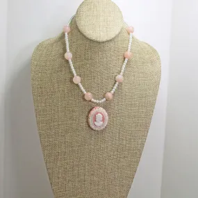 Kaiah Beaded Cameo Pendant Necklace