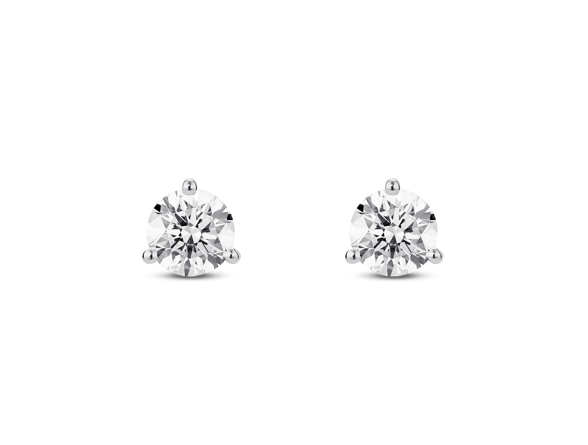 Lab-Grown Diamond 1ct. tw. Round Brilliant Solitaire 14k Gold Studs | White