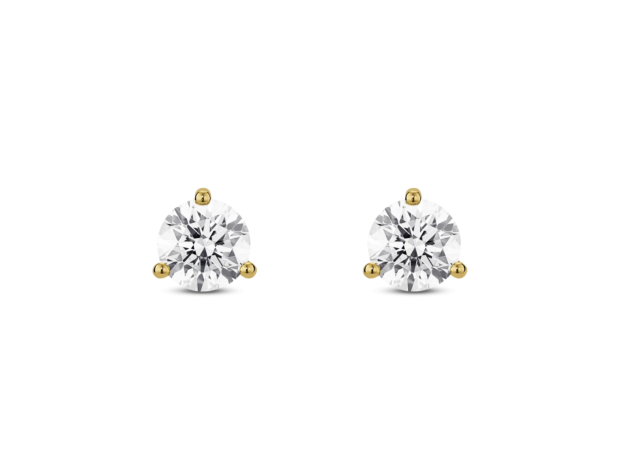 Lab-Grown Diamond 1ct. tw. Round Brilliant Solitaire 14k Gold Studs | White