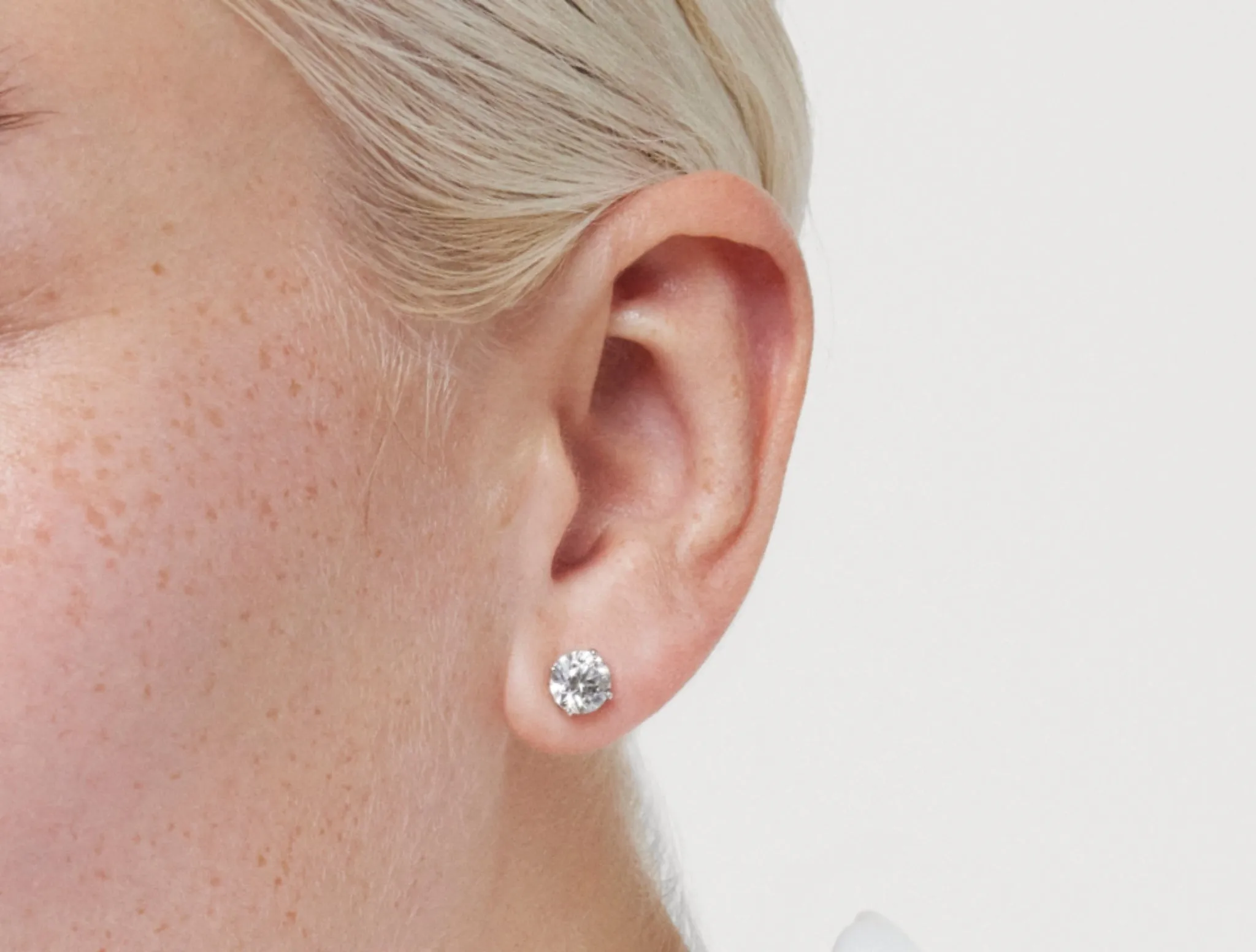 Lab-Grown Diamond 2ct. tw. Round Brilliant Solitaire Studs | White