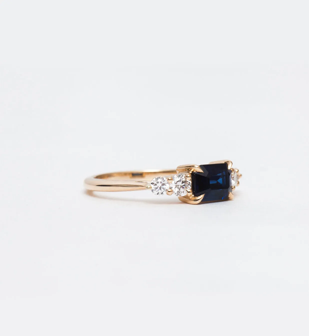 Large Sapphire Five Stone Bea Ring