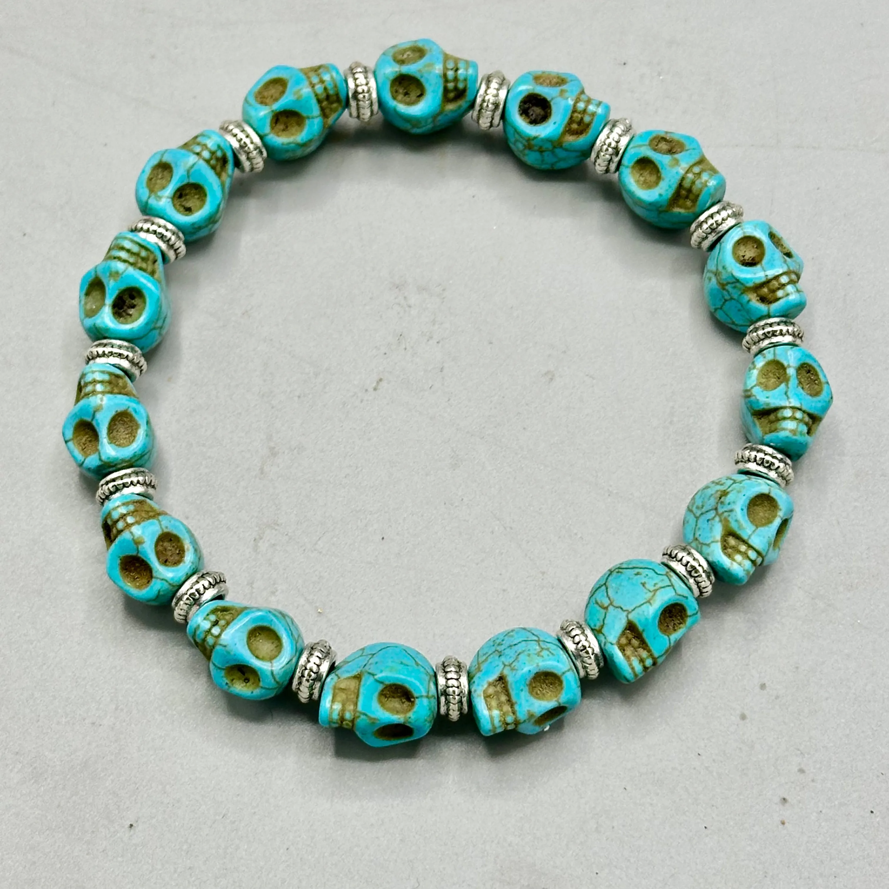 Light Blue Skulls Bracelet