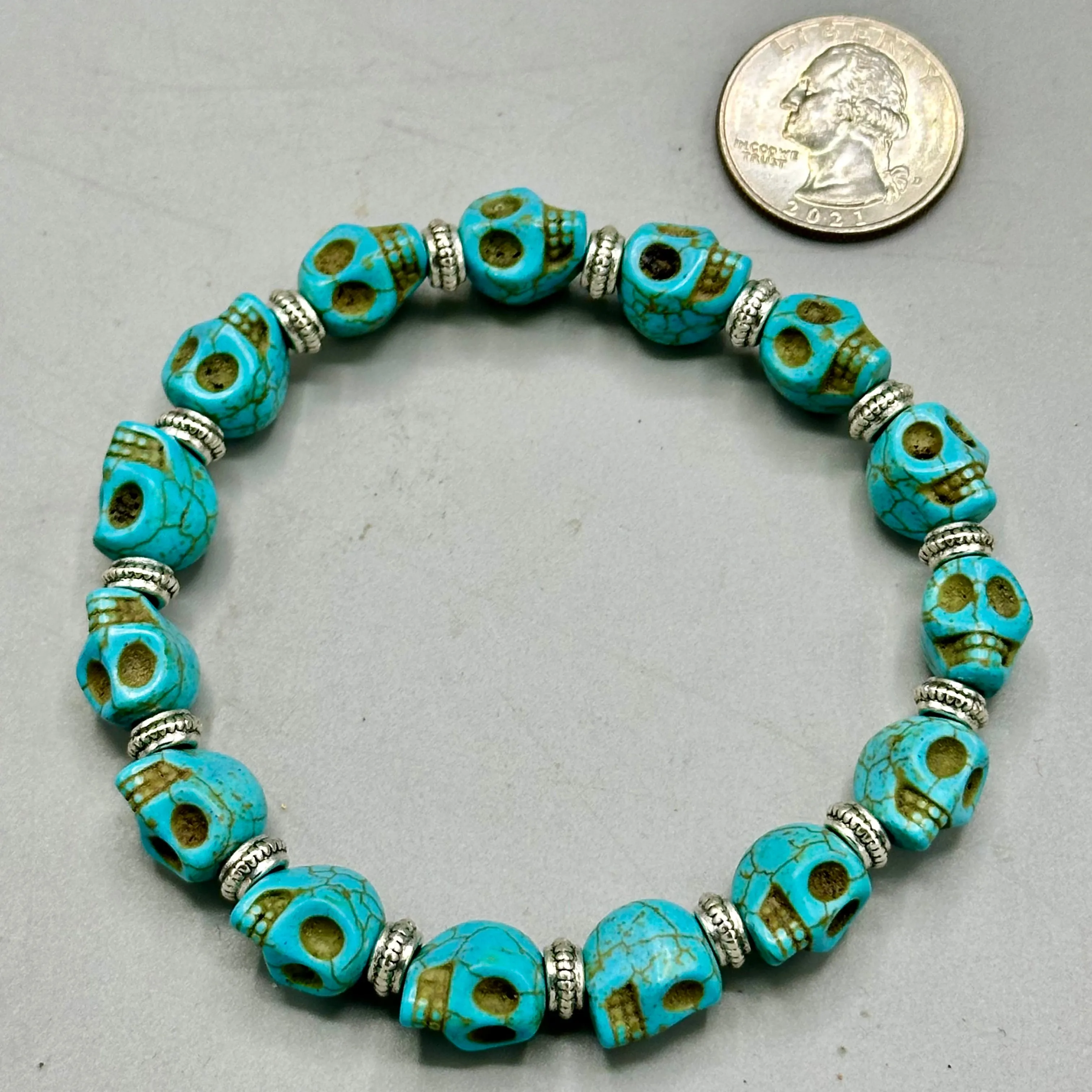 Light Blue Skulls Bracelet