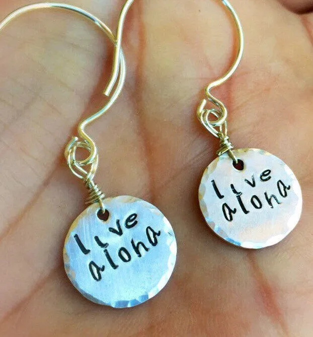 Live Aloha Earrings, Hawaiian Jewelry, Hawaiian Earrings, Natashaaloha