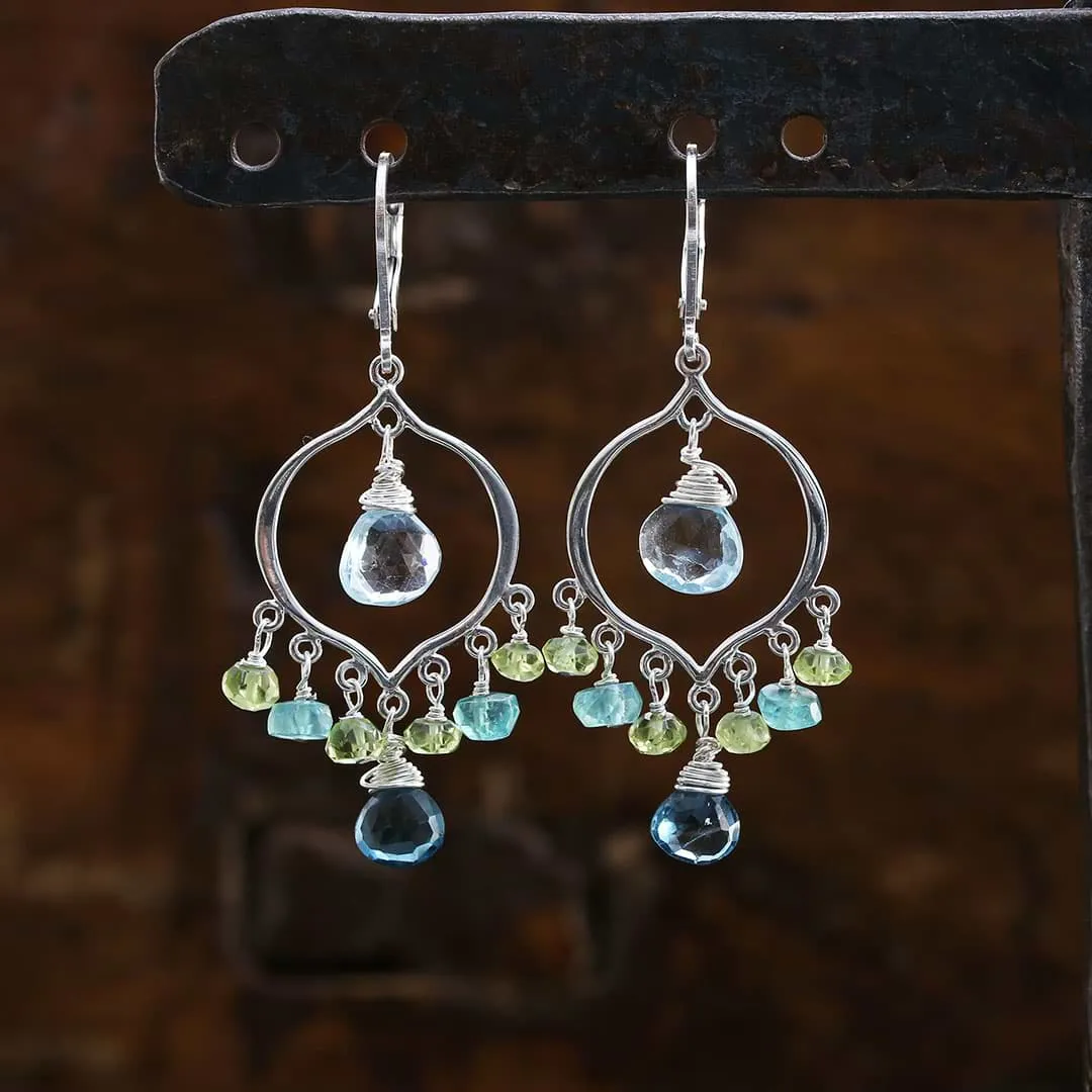 London Calling - Topaz Sterling Silver Chandelier Earrings