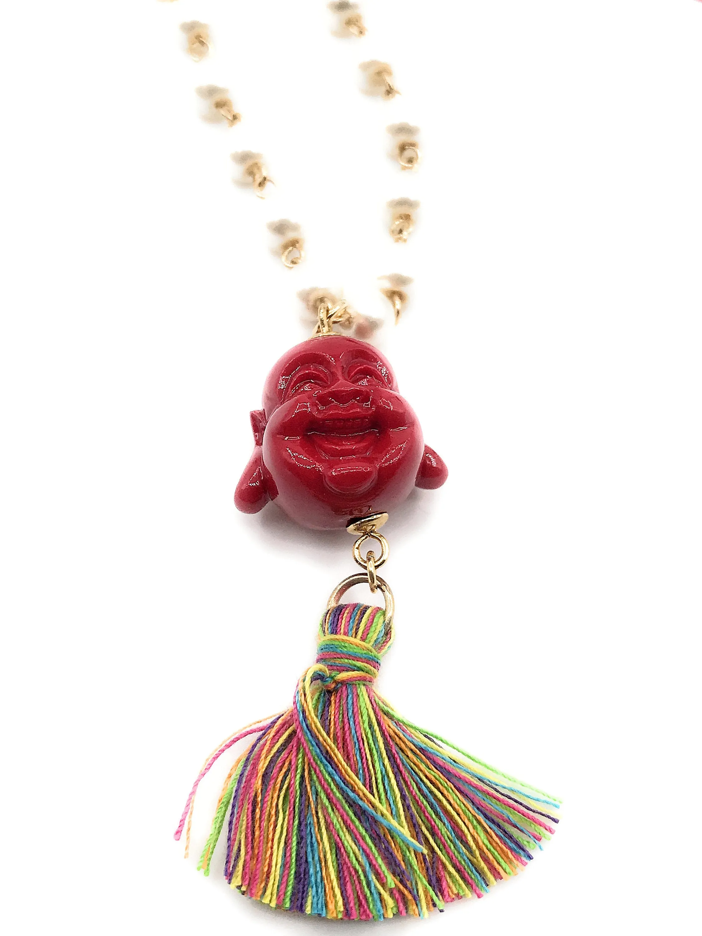 Long Tassel Buddha Necklace