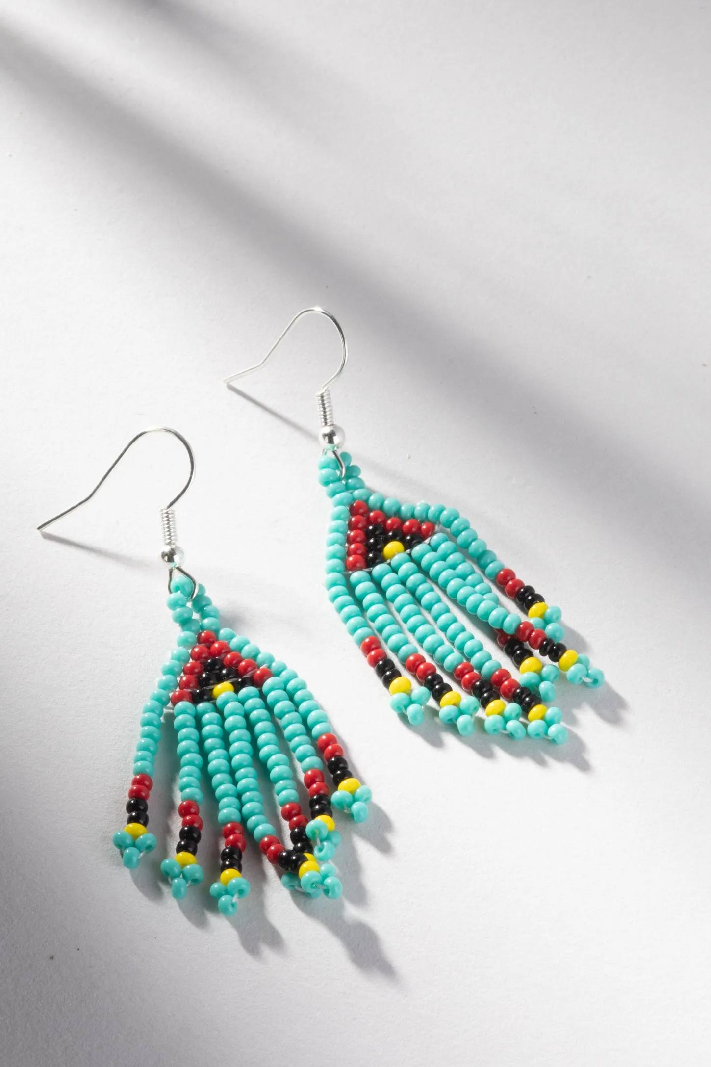 Handcrafted Lucia Tzutujil Beaded Dangle Earrings - Colorful Artisan Jewelry