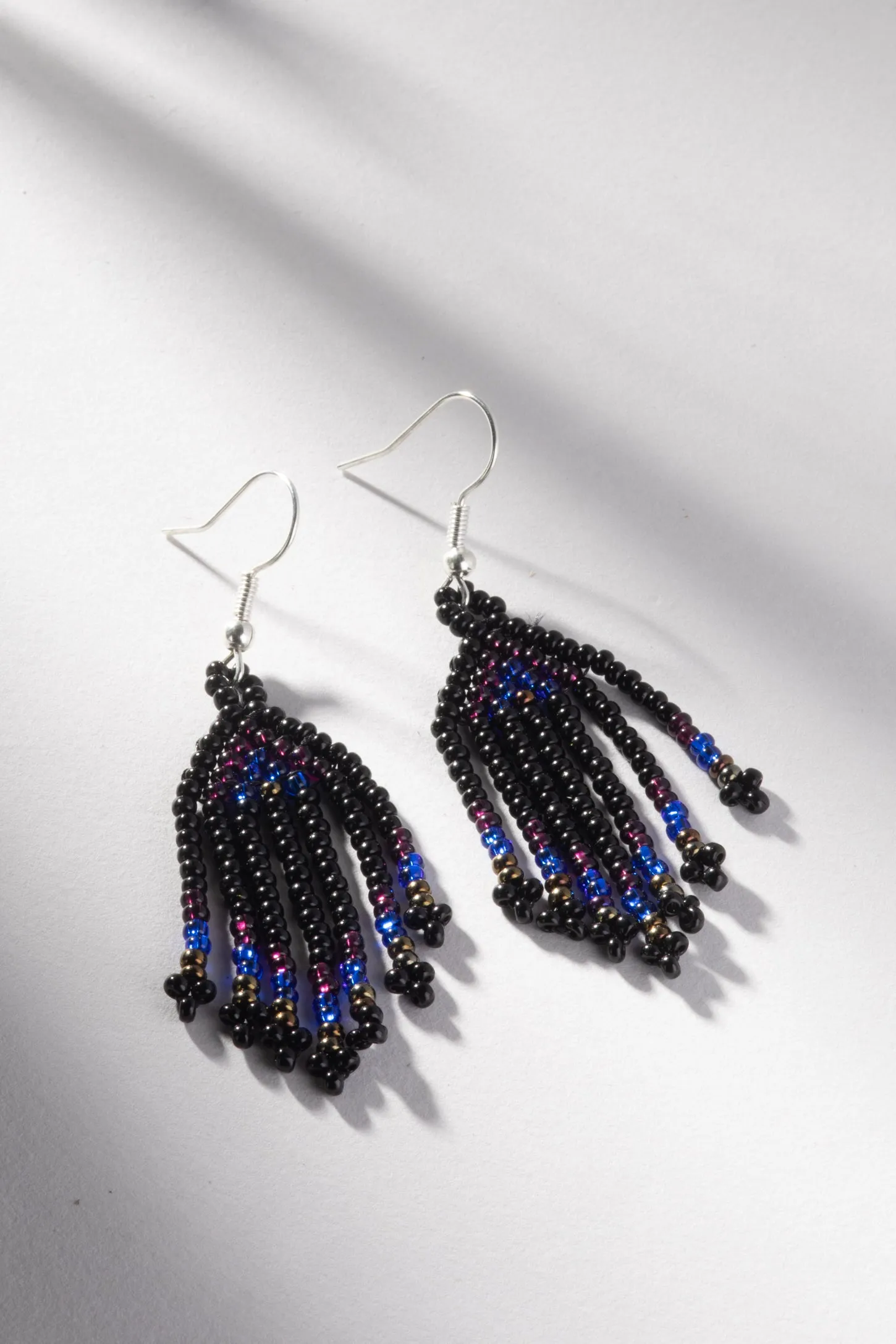 Handcrafted Lucia Tzutujil Beaded Dangle Earrings - Colorful Artisan Jewelry