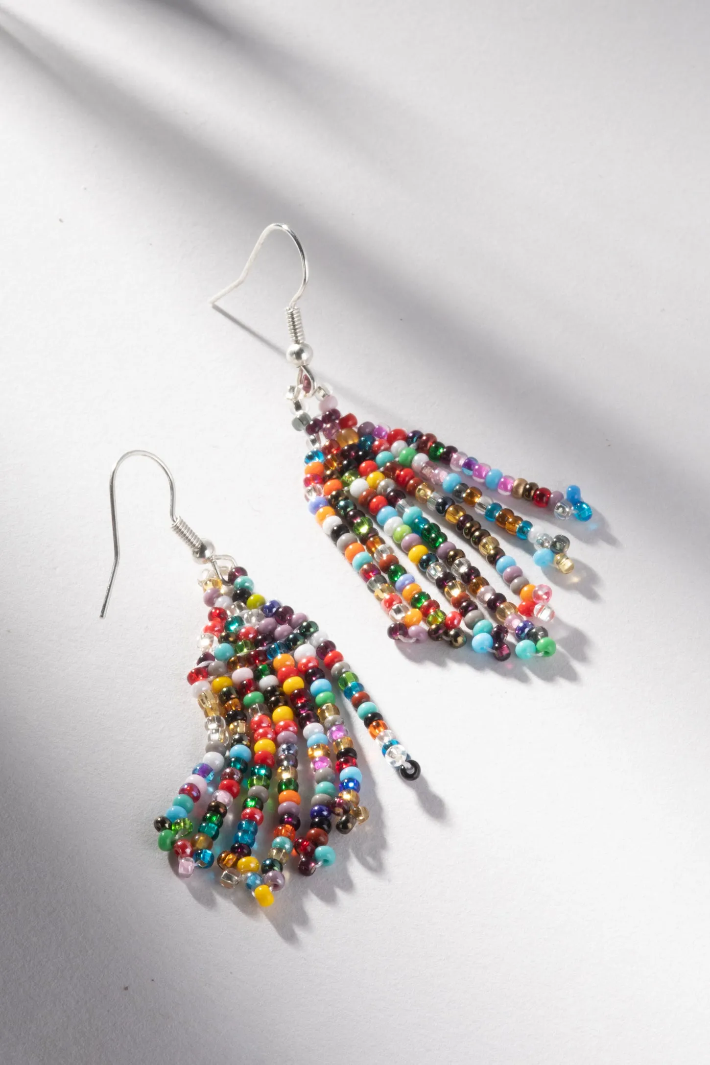 Handcrafted Lucia Tzutujil Beaded Dangle Earrings - Colorful Artisan Jewelry