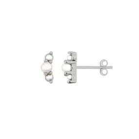 LUCIE PEARL STUDS SILVER