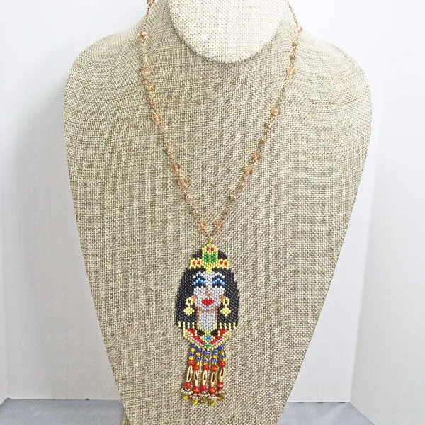 Mackenzie Egyptian Beaded Pendant Necklace