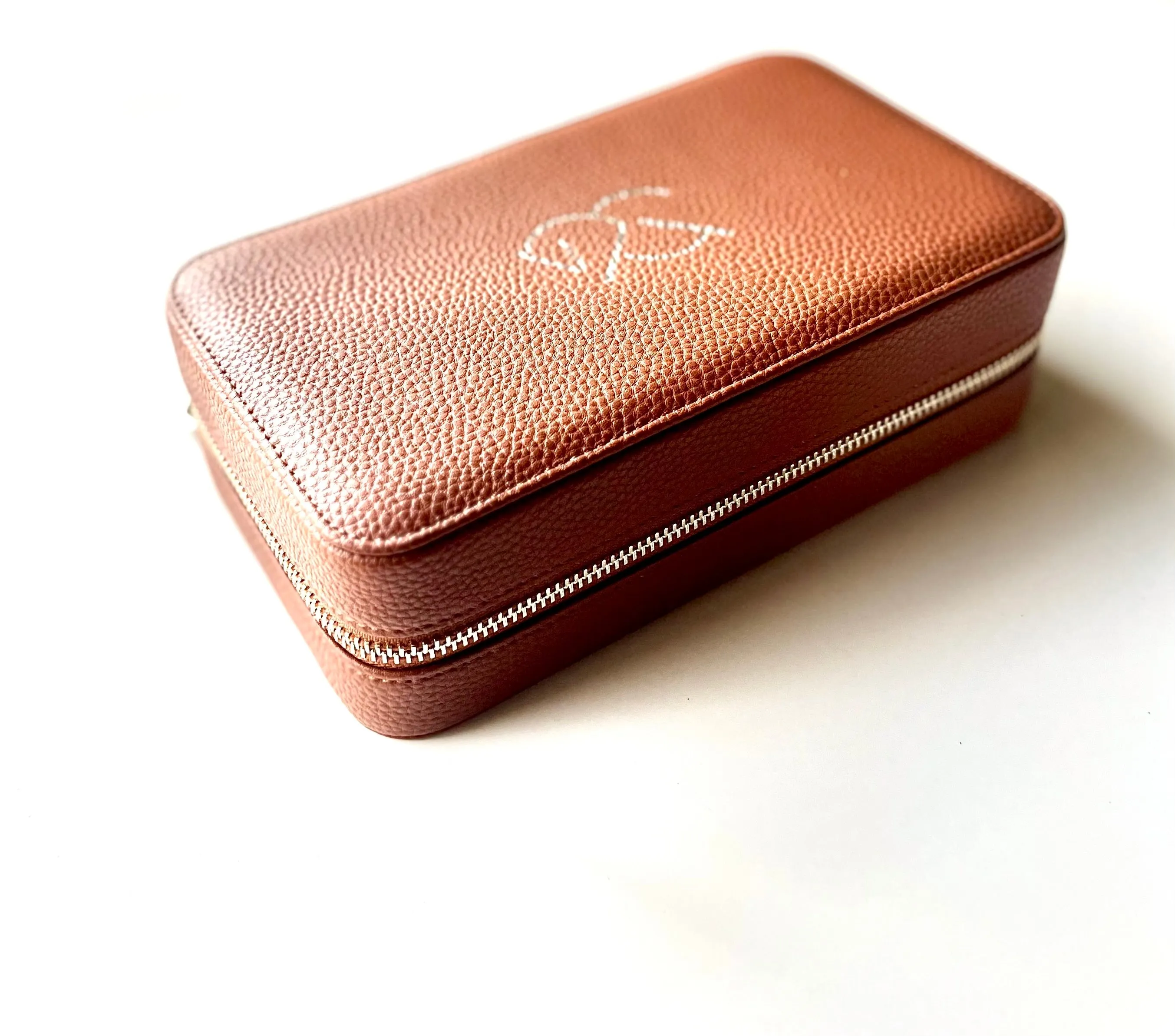 MALIAH JEWELRY CASE | chestnut leather