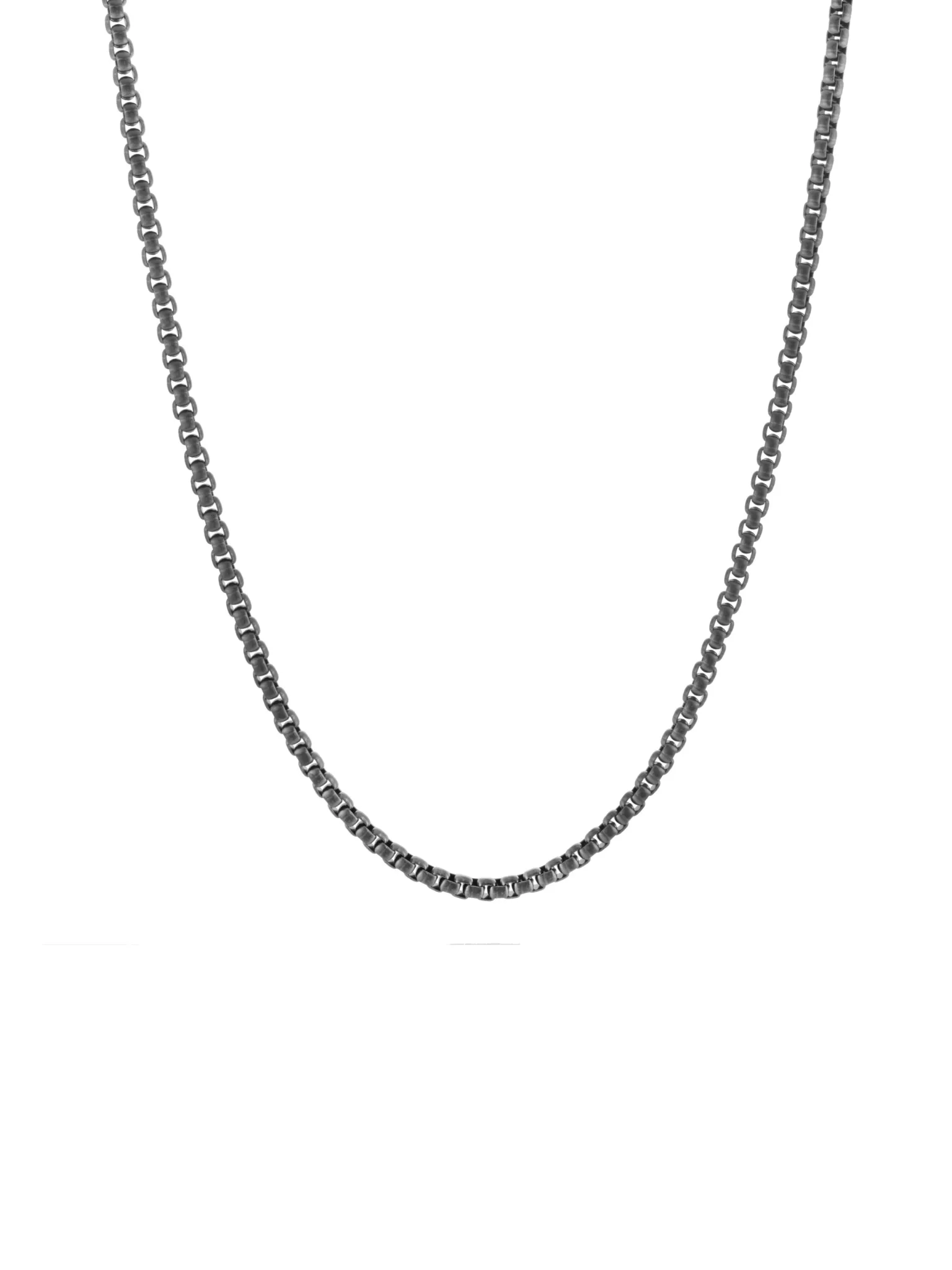 Men's Gun Metal Box Chain Necklace