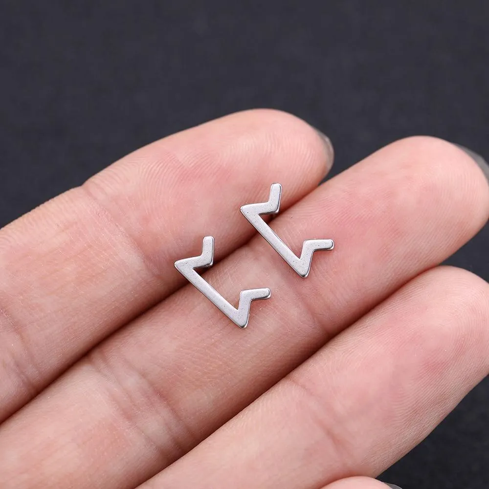 Minimalist Elder Futhark Runes Ear Studs