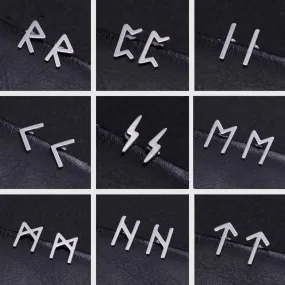 Minimalist Elder Futhark Runes Ear Studs