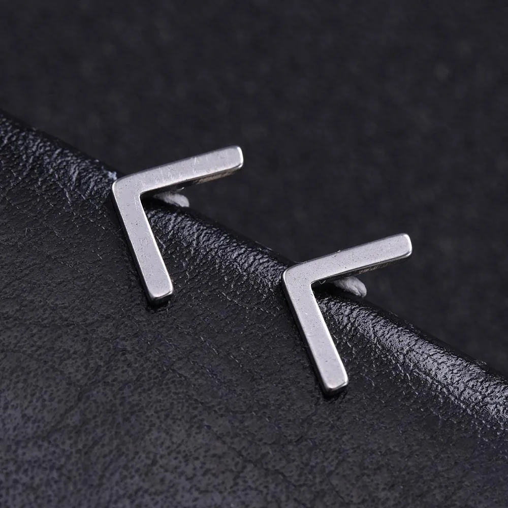 Minimalist Elder Futhark Runes Ear Studs