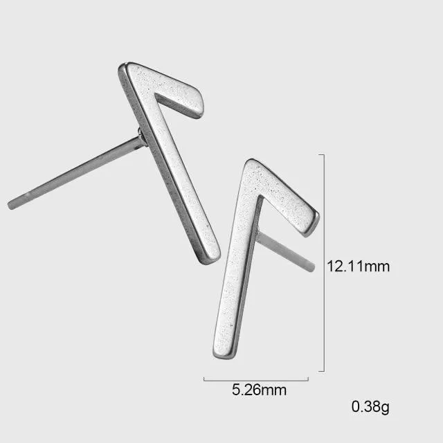 Minimalist Elder Futhark Runes Ear Studs