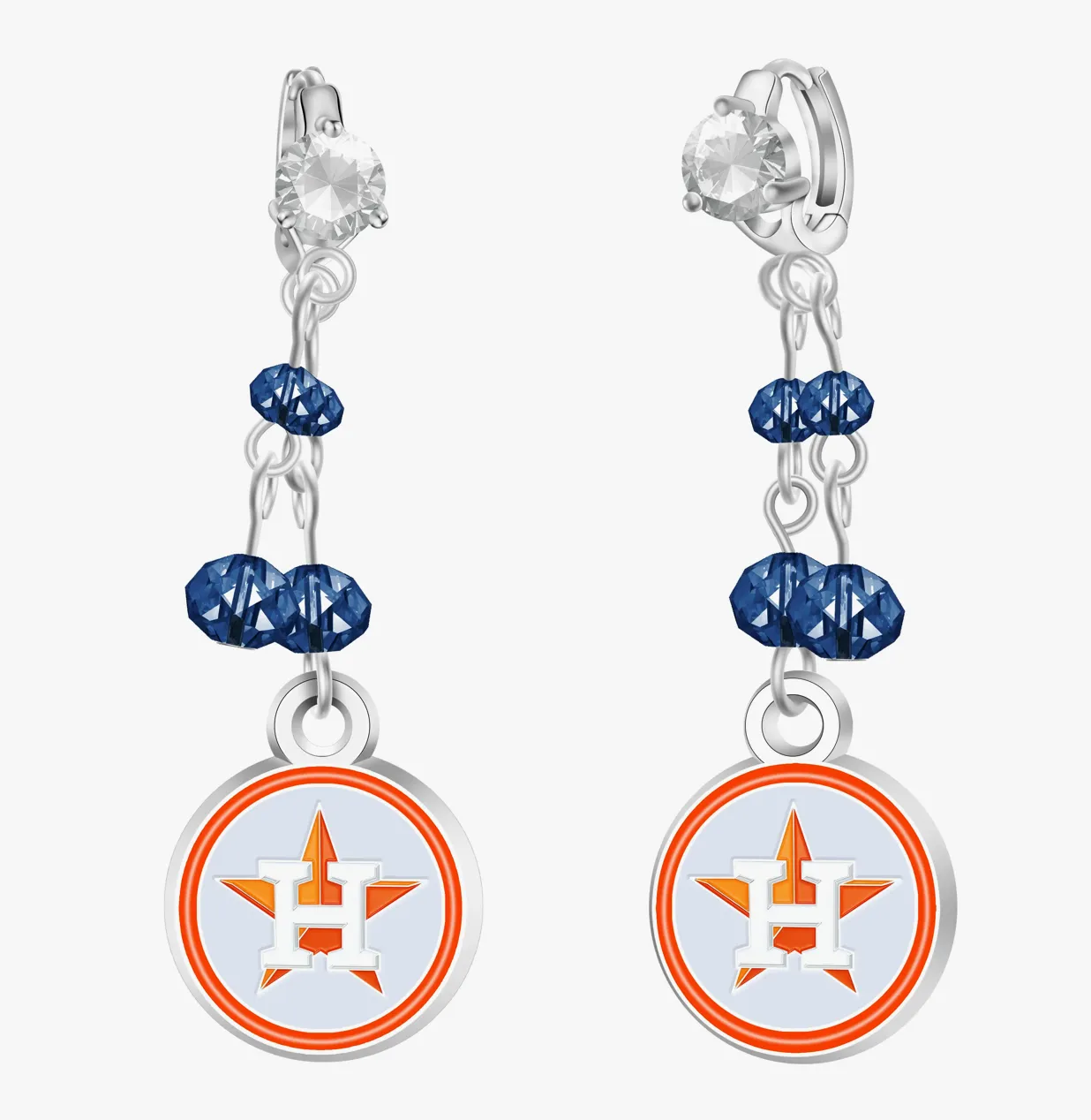 MLB Houston Astros Rhinestone Dangle Earrings