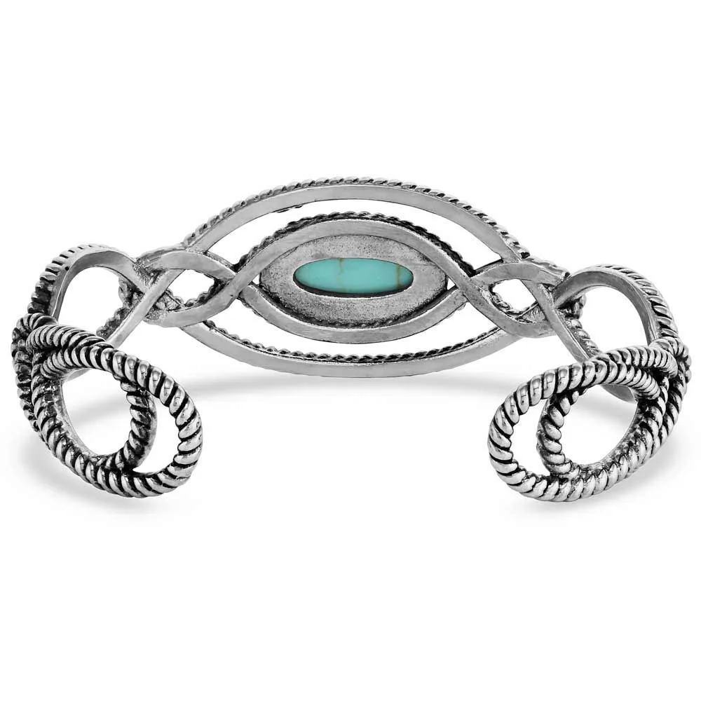 Montana Silversmiths Bowline Knot Turquoise Cuff Bracelet