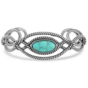 Montana Silversmiths Bowline Knot Turquoise Cuff Bracelet