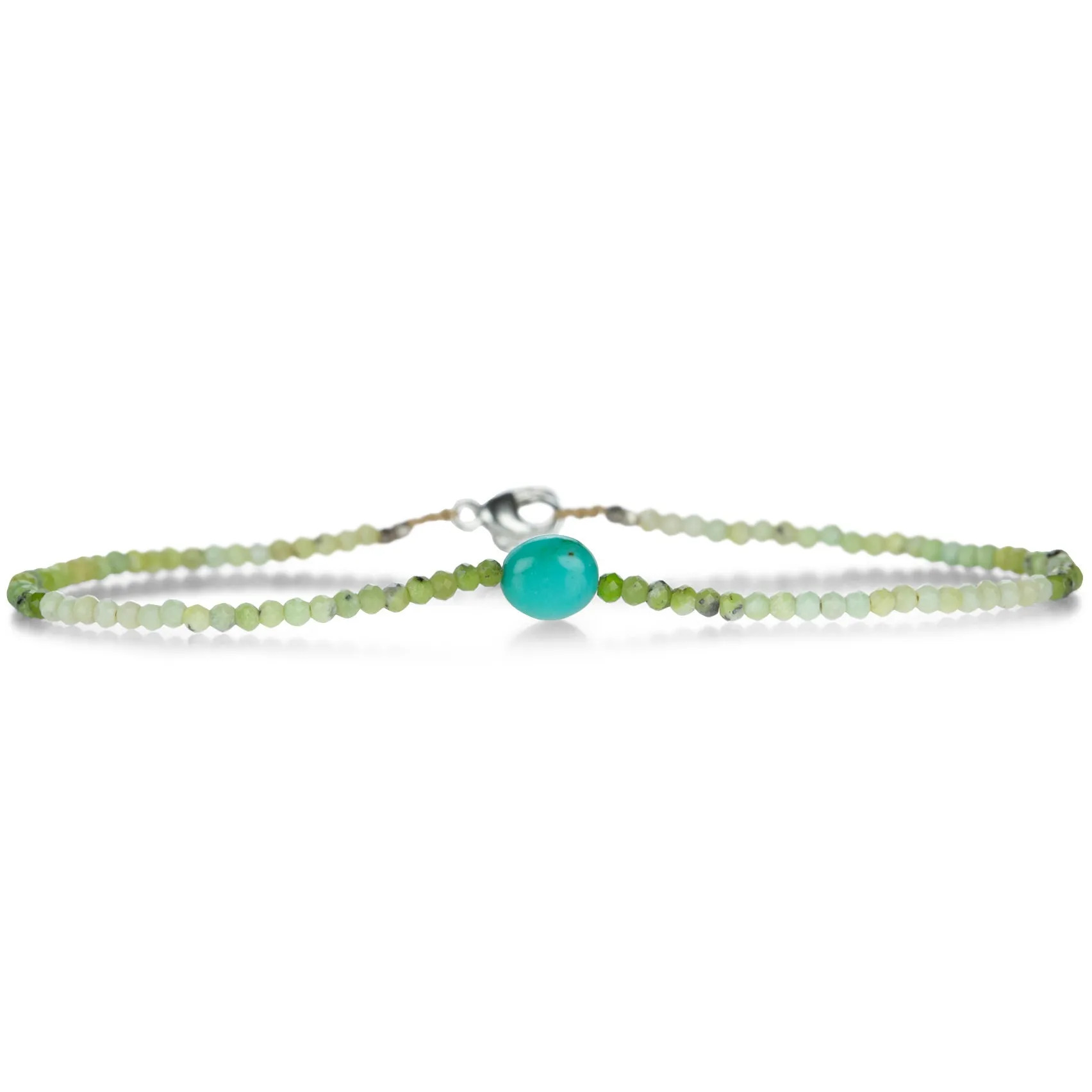 Olive Opal and Turquoise Beaded Bracelet