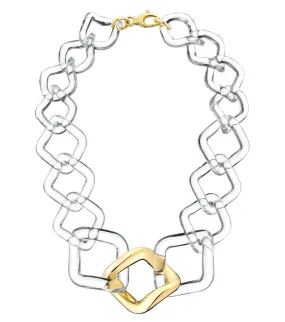 Oversized Twisted Link Lucite Necklace