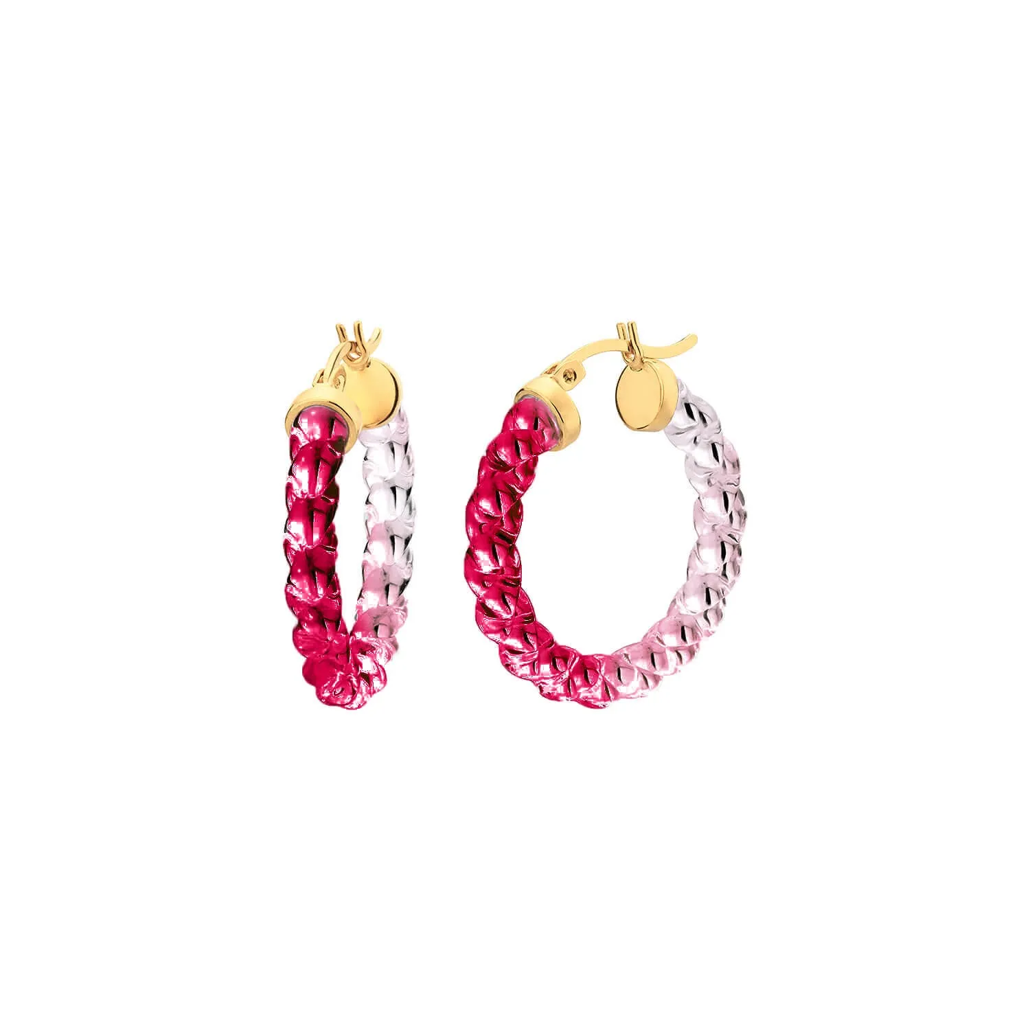 Painted Mini Rope Lucite Hoop Earrings