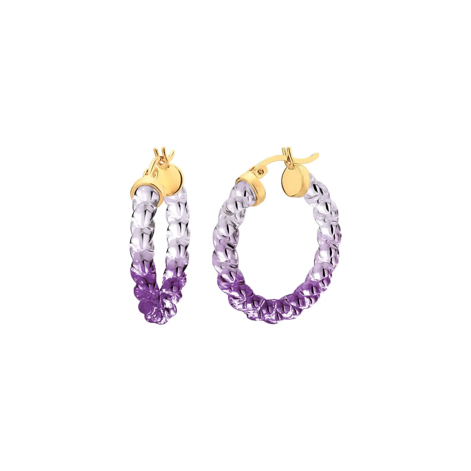 Painted Mini Rope Lucite Hoop Earrings